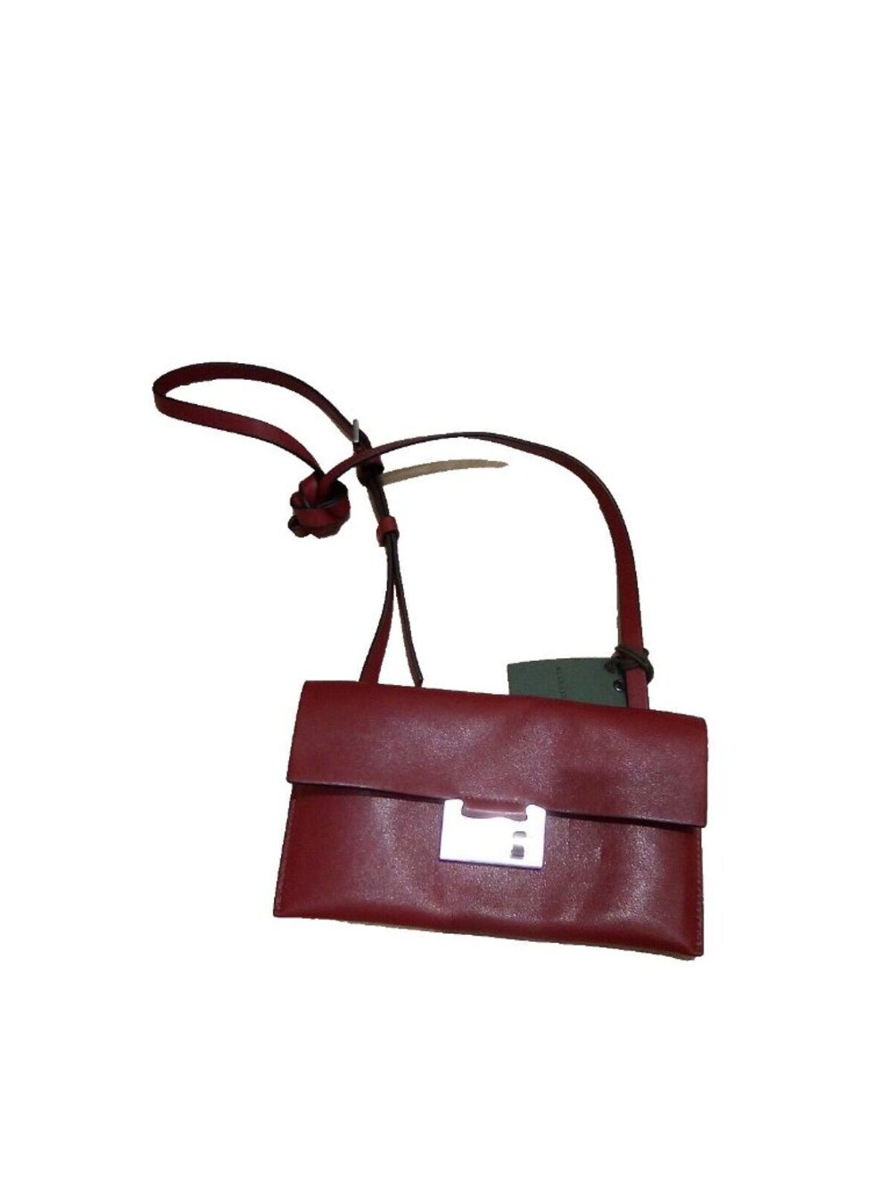 allsaints burgundy leather crossbody bag OS
